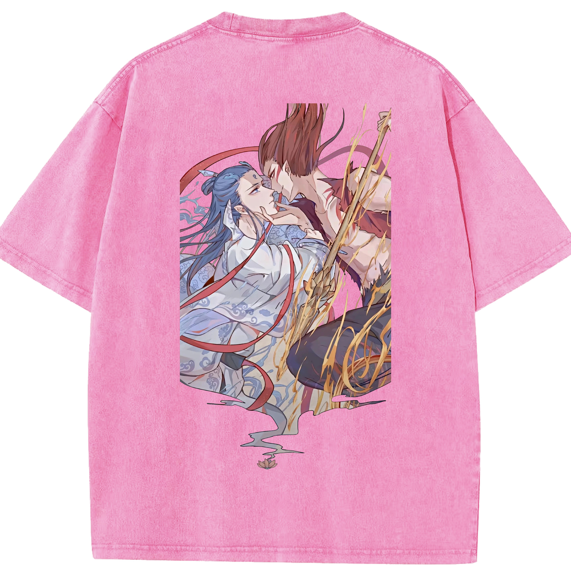 （画像用） Ne Zha 2 ナタ 魔童の大暴れ 綿100% ヴィンテージ風 半袖Tシャツ（背面プリント）